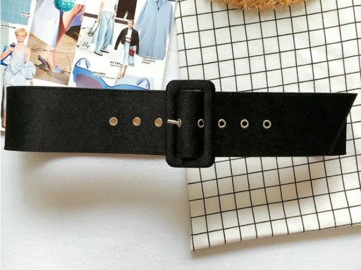 ČIERNY široký zamatový opasok, velúr, elegantná pracka