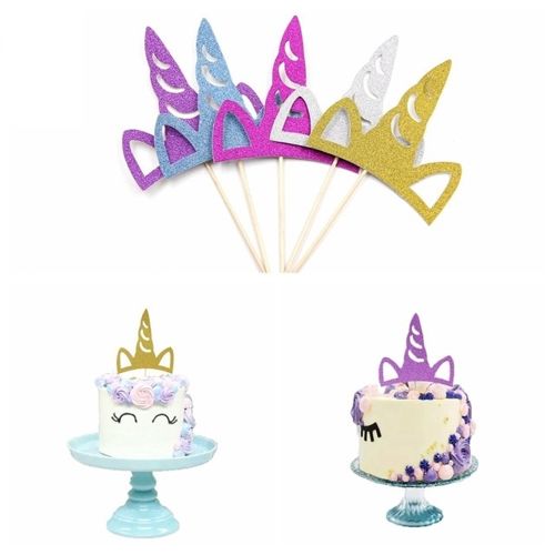 Ozdobné torty na tortu Unicorn, ružové, 3 ks