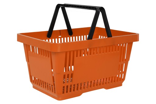 Košík Nákupný košík, oranžový plastový nákupný košík