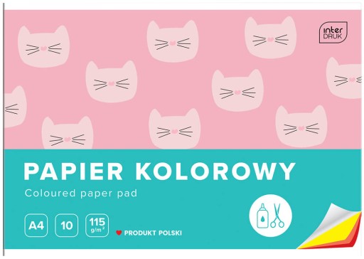 FAREBNÝ PAPIER, A4, 10 listov, 115G, INTERPRINT