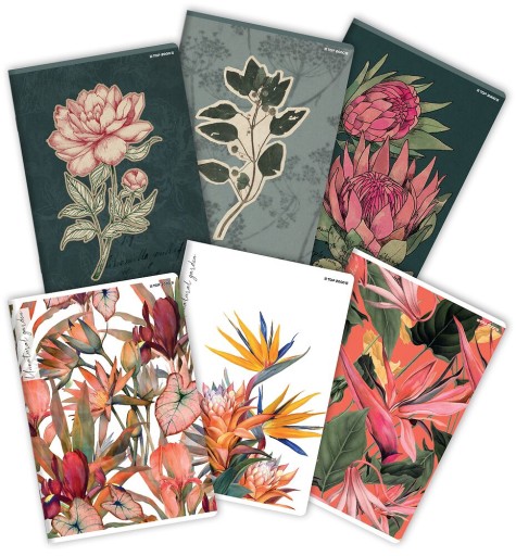 Zápisník A4 80k mriežka FLOWERS 70g TOP2000