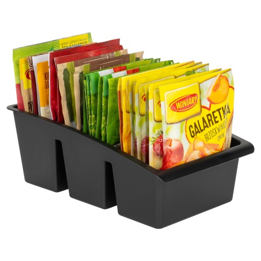 KUCHYŇSKÝ ORGANIZÁTOR NÁDOBA NA KORENIE PRIESTORY NA BYLINKY 25x15CM ČIERNA