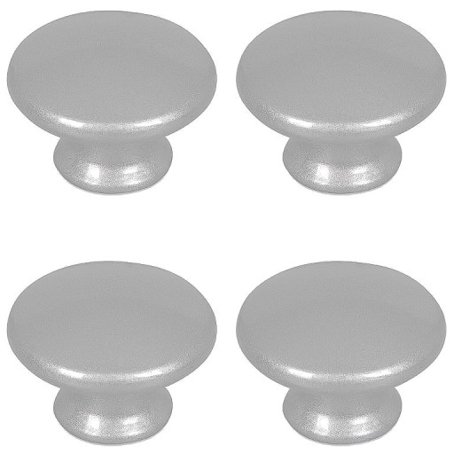 4x NÁBYTKOVÁ KĽÚČKA ZÁSUVKY K SKRINÍK, MATNÝ CHROM fi 40mm VEĽKÁ