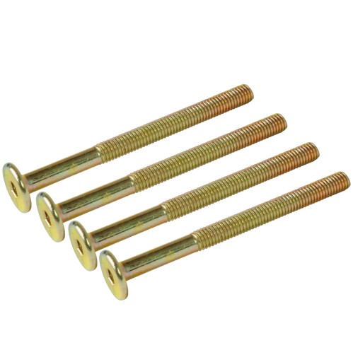 10x metrická skrutka M6 x 75 mm žlto pozinkovaná, valcová hlava, nábytková skrutka