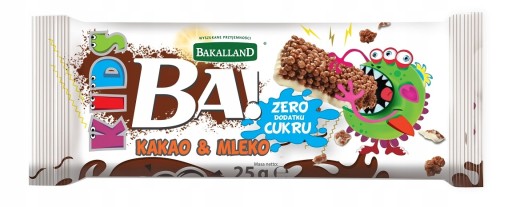 BEZCUKOROVÁ tyčinka pre deti BAKALLAND kakaové mlieko