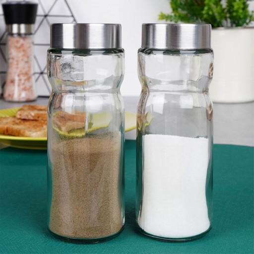 Súprava SOĽNIČKA A PAPRIKA, veľká soľnička, sklenená korenička, XL sada dochucovadiel