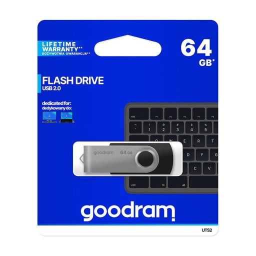 GOODRAM UTS2 64GB USB 2.0 Pendrive čierny