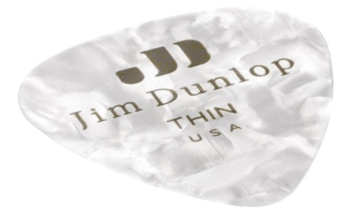 Dunlop 483R04TH CELLULOID gitarové trsátko THIN PEARL WHITE