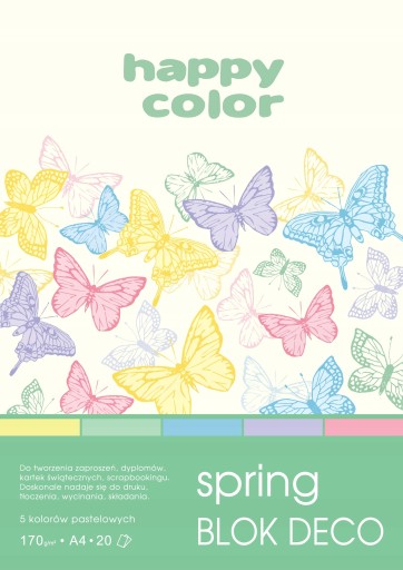 A4 Happy Color blok 5 jarných farieb