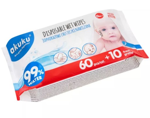 AKUKU JEDNORÁZOVÉ VODNÉ Utierky 60