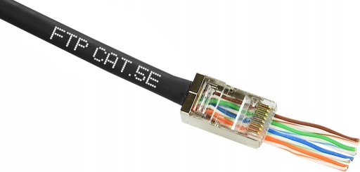 ZÁSTRČKY RJ45 CAT.5E PRECHODENÉ tienené STP FTP PRECHODE ZLATENÉ 10ks