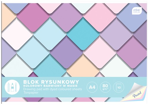 FAREBNÝ PASTELOVÝ BLOK 10 LIST A4 80g