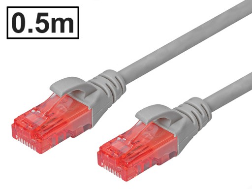 Cat.6 UTP patch kábel RJ45-RJ45 1:1 Cu AWG26 sivý 0,5m