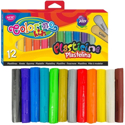 Pastelová školská plastelína COLORINO Kids 12 farieb