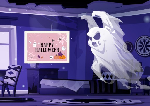 HALLOWEENSKÝ BANNER PLAGÁT Veselý Halloween vzor