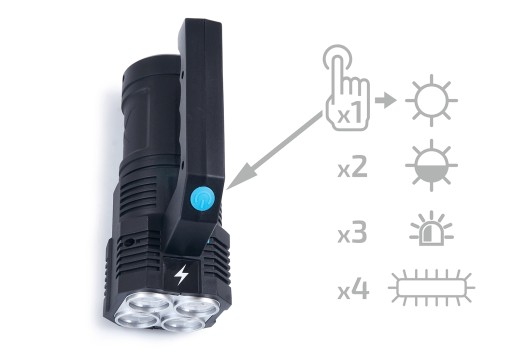 LED BATERKA 2W LED + 3W COB 6000K | BATÉRIA