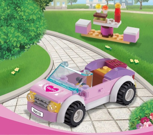 Klocky bloky, auto, kabriolet kabrio, 80 ks