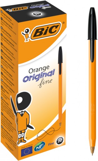 KANCELÁRSKY GUĽOVÝ BOD Čierny BIC ORANŽOVÝ ORIGINÁL JEMNÝ 0,8mm 1 ks