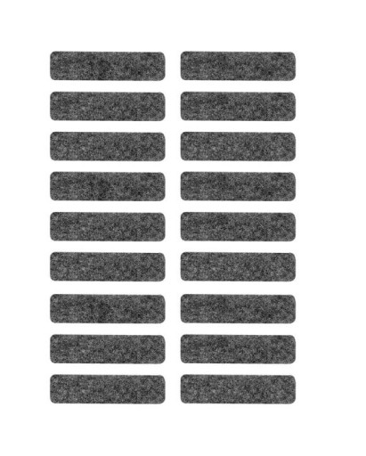 Samolepiace plstené podložky, sivá (sada 16 ks) 10x40mm