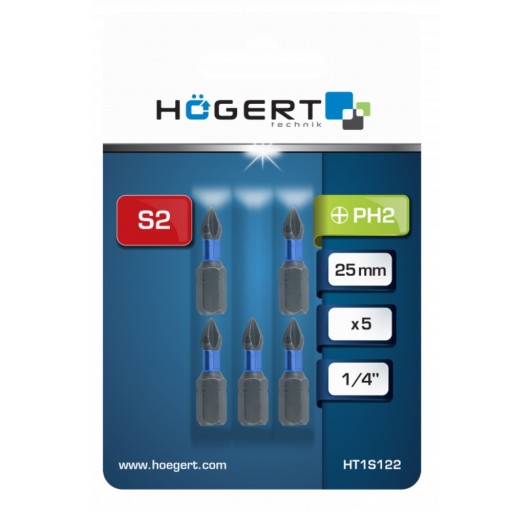 Bit 1/4” 25mm PH2 5 ks. Högert HT1S122