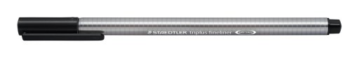 Triplus fineliner, trojuholníkový, 0,3 mm, čierny, Staw