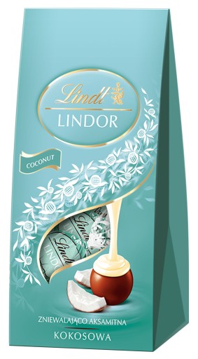 Lindt LINDOR Pralinky kokosové čokolády mliečna čokoláda kokos 100g