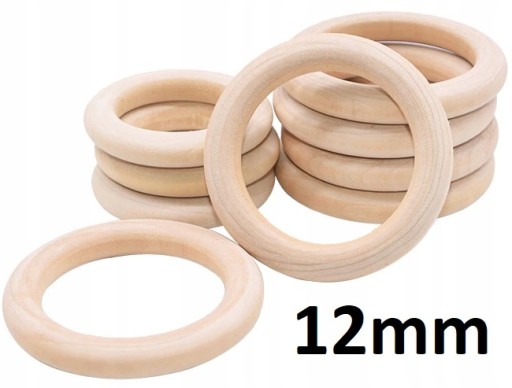 Drevený kruh pre MACRAME Tyč na záclony 12mm 10 ks