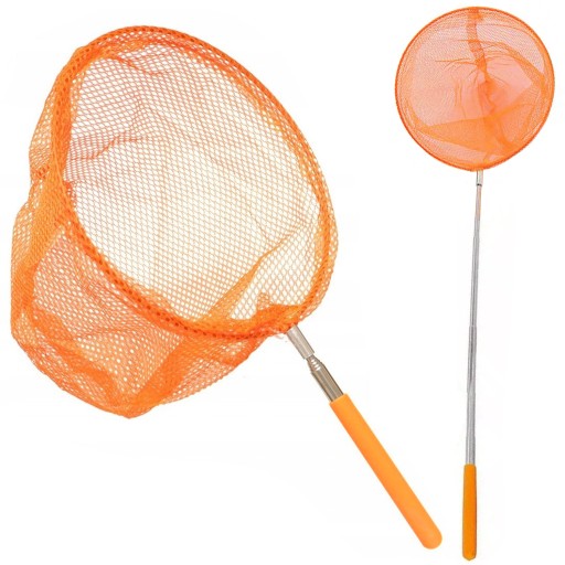 SIEŤKA NA MOTÝLY, RYBY, HMYZ do záhrady, oranžová, teleskopická