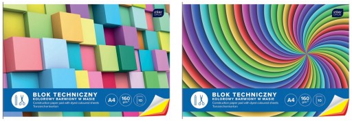 A4 farebný technický blok, 10 listov, medzitlač