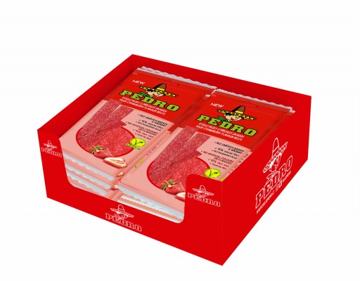 Kyslé prúžky s jahodovou príchuťou 80g