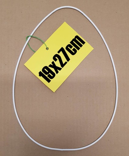 vajíčko, drôtené vajíčko, kov, biela, veľkonočná dekorácia, rozmer 19/27 cm