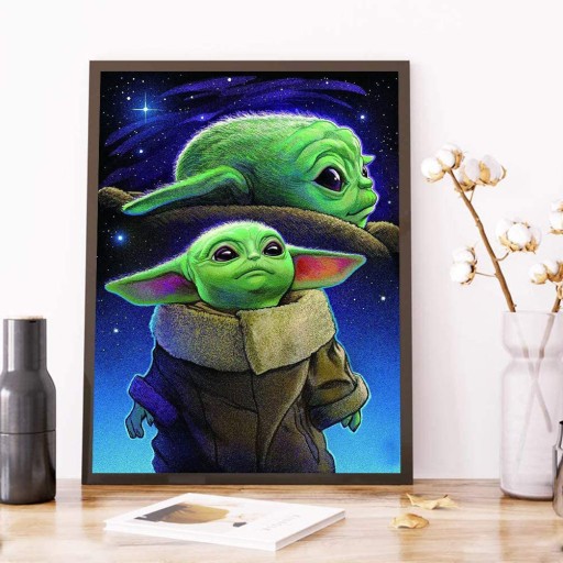 DIAMANTOVÁ VÝŠIVKA Diamantová maliarska mozaika 5D detská sada YODA