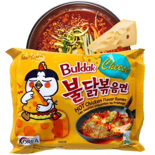 Buldak ramen polievka syrová pikantné kuracie Samyang 140g tyčinky ZADARMO