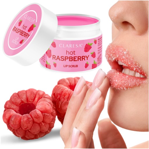 Claresa Cukrový peeling na pery pikantné pery HORKÁ MALINA 15g malinový cukor