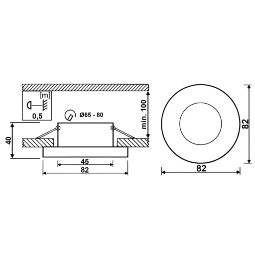HALOGÉNové svietidlo hermetický stropný podhľad + GU10 LED žiarovka 1,5W