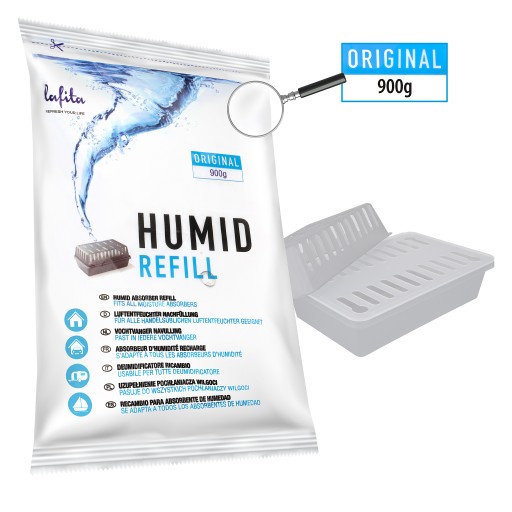 VLOŽKA PRE ABSORPTORY VLHKOSTI DO DOMÁCEHO odvlhčovača vzduchu, BEZ ZÁPACHU, 900g