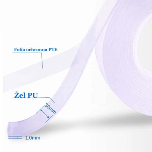 Silná obojstranná nano páska, priehľadná, 3 metre