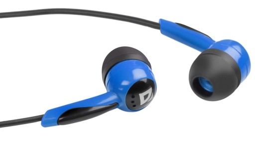 Základné slúchadlá do uší DEFENDER 604 čierno-modré (1,1 m/3,5 mm zástrčka/čierne