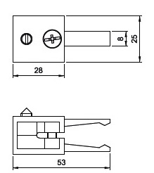 S100 Latch Clip zarážka, polohovadlo, brzda