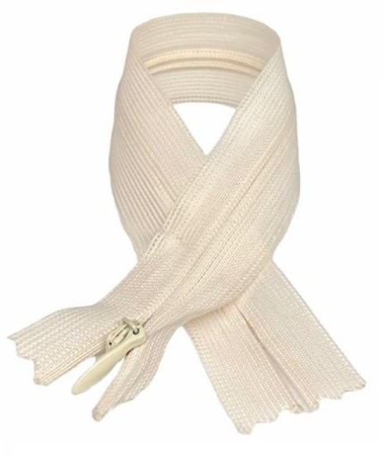 Skrytý zips tuhý púdrový krém 22 cm