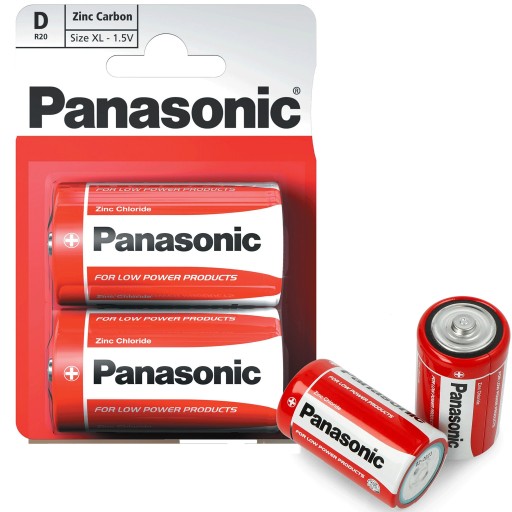 Zinkovo-uhlíkové batérie Panasonic RED 2x R20 D