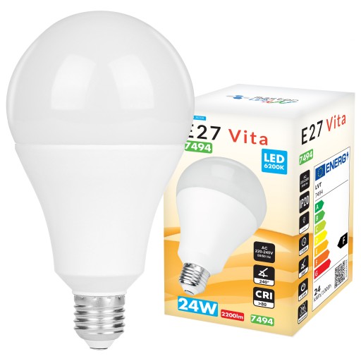 LED žiarovka SMD dióda E27 2835 24W 230V A95 biela