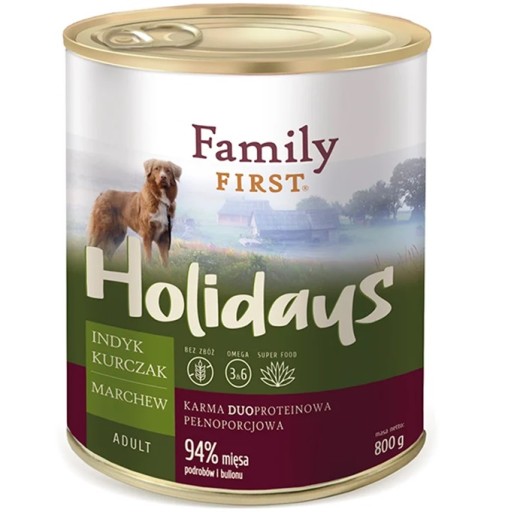 Family First Adult Mokré krmivo pre psov Morčacie kura 800g