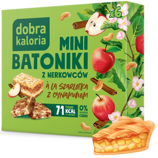 tyčinka BEZ CUKRU Mini jablkový koláč 102g. DOBRÉ KALÓRIE