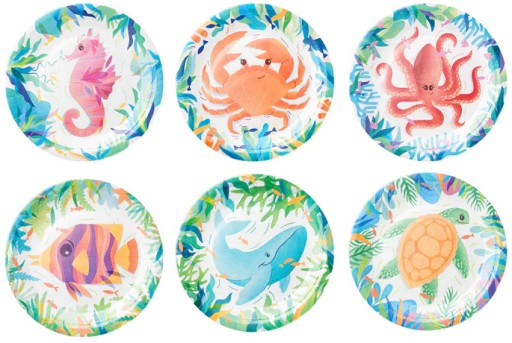OCEAN Papierové taniere More Underwater World Animals Birthday 18cm x6