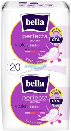 Bella Ultra tenké hygienické vložky s vôňou Violet Perfecta Ultra 20 ks