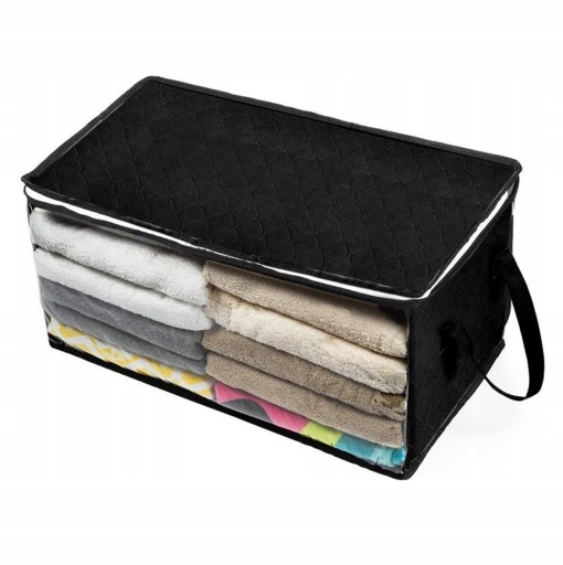 Veľký organizér box, taška na oblečenie, obliečky, XL deka, pevná do skrine