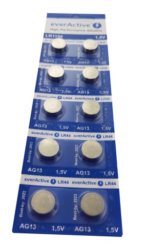 AG13 G13 L1154 LR44 A76 everActive batéria (blister 10 kusov)