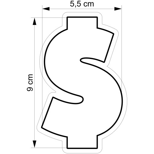 Formička na perníčky Forma MONEY Forsa Symbol DOLLAR $ 9cm