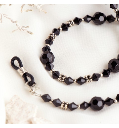 BLACK BEADS retiazka na okuliare